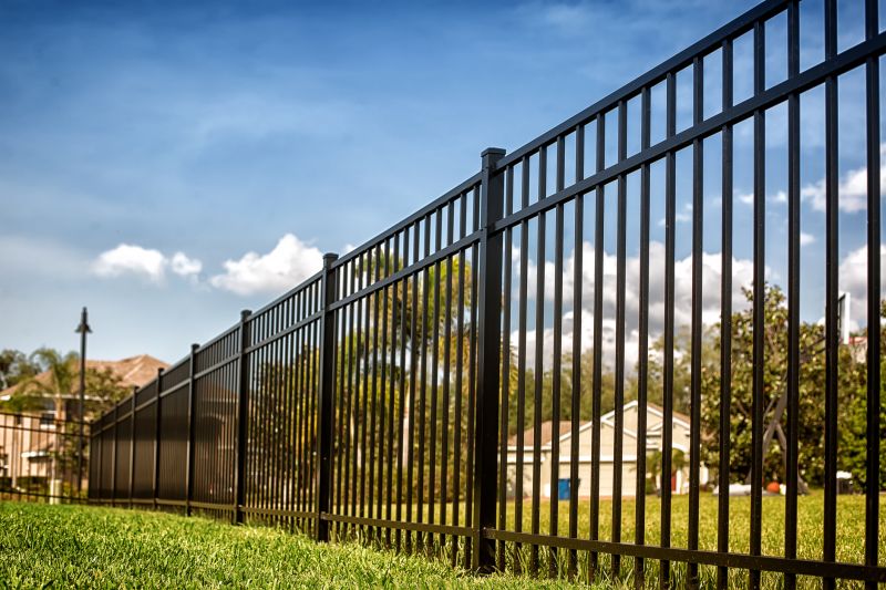 Black Metal Fence Installation